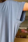 Made in Italy Essential Cap Sleeve Tee Denim 